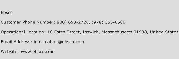 Ebsco Phone Number Customer Service