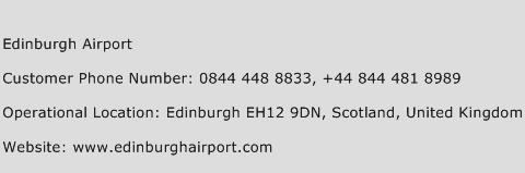 Edinburgh Airport Phone Number Customer Service