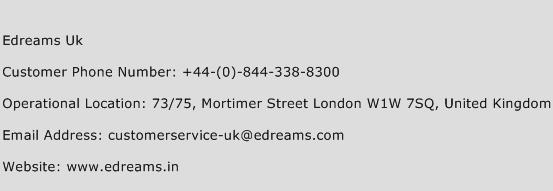 Edreams Uk Phone Number Customer Service