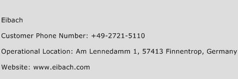 Eibach Phone Number Customer Service