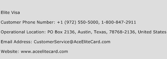 Elite Visa Phone Number Customer Service