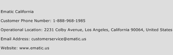 Ematic California Phone Number Customer Service