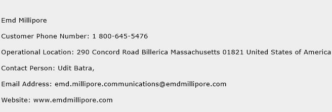 Emd Millipore Phone Number Customer Service