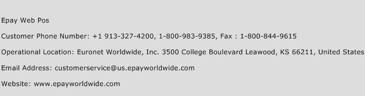 Epay Web Pos Phone Number Customer Service