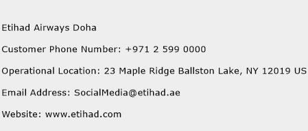 Etihad Airways Doha Phone Number Customer Service