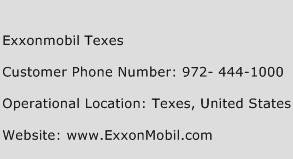 Exxonmobil Texes Phone Number Customer Service