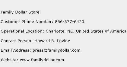 Family Dollar Store Phone Number Customer Service