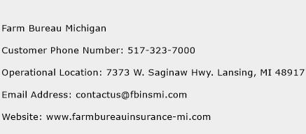 Farm Bureau Michigan Phone Number Customer Service