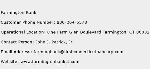 Farmington Bank Phone Number Customer Service