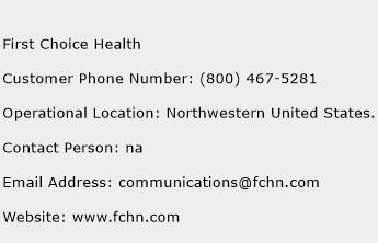 First Choice Health Phone Number Customer Service