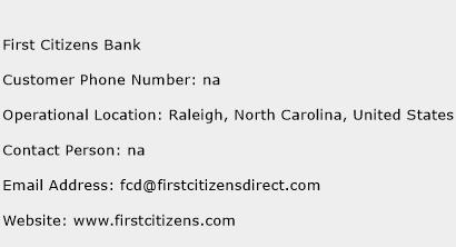 First Citizens Bank Phone Number Customer Service