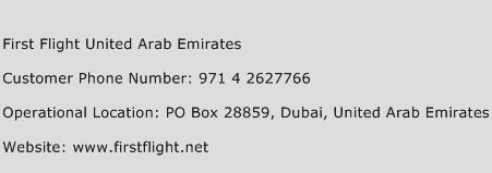 First Flight United Arab Emirates Phone Number Customer Service