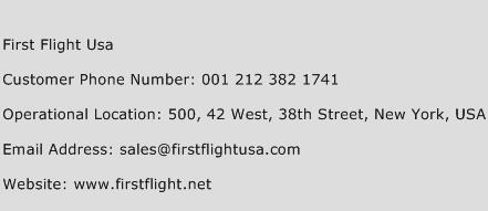 First Flight Usa Phone Number Customer Service