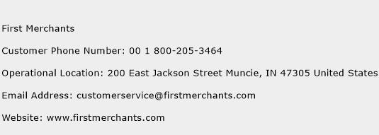 First Merchants Phone Number Customer Service
