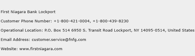 First Niagara Bank Lockport Phone Number Customer Service