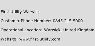 First Utility Warwick Phone Number Customer Service