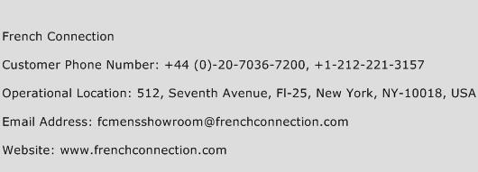 French Connection Phone Number Customer Service