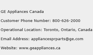 GE Appliances Canada Phone Number Customer Service