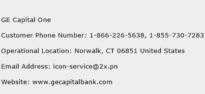 GE Capital One Phone Number Customer Service