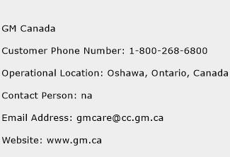 GM Canada Phone Number Customer Service