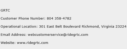 GRTC Phone Number Customer Service