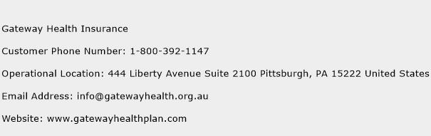 Gateway Health Insurance Phone Number Customer Service