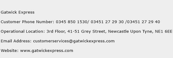 Gatwick Express Phone Number Customer Service