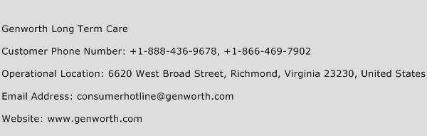 Genworth Long Term Care Phone Number Customer Service