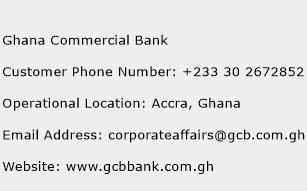 Ghana Commercial Bank Phone Number Customer Service