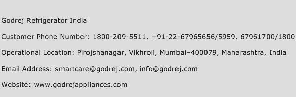 Godrej Refrigerator India Phone Number Customer Service