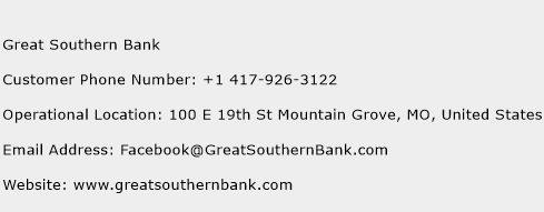 Great Southern Bank Phone Number Customer Service