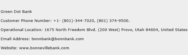 Green Dot Bank Phone Number Customer Service