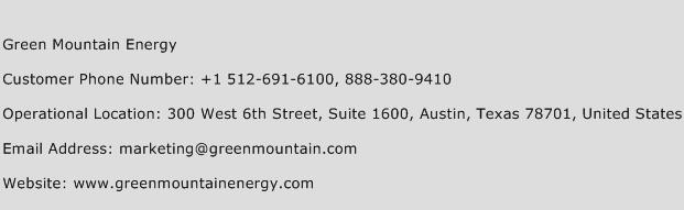 Green Mountain Energy Phone Number Customer Service