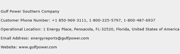 Gulf Power Southern Company Phone Number Customer Service