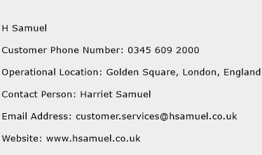 H Samuel Phone Number Customer Service