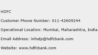 HDFC Phone Number Customer Service