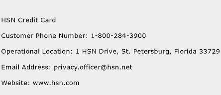 HSN Credit Card Phone Number Customer Service