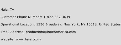 Haier Tv Phone Number Customer Service