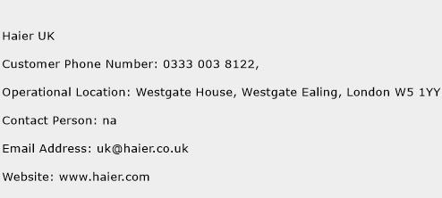 Haier UK Phone Number Customer Service