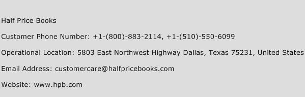 Half Price Books Phone Number Customer Service