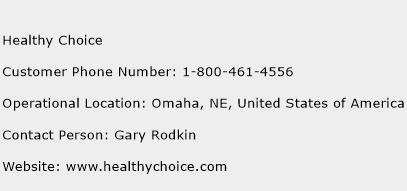 Healthy Choice Phone Number Customer Service