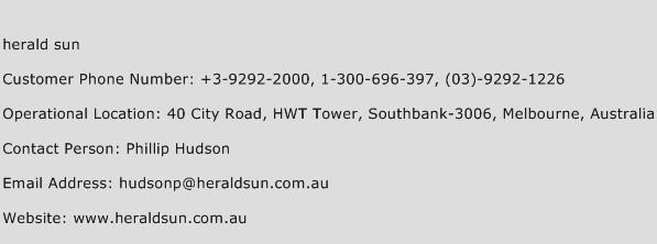 Herald Sun Phone Number Customer Service