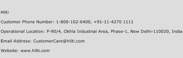 Hilti Phone Number Customer Service