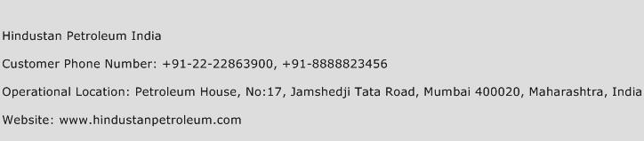 Hindustan Petroleum India Phone Number Customer Service