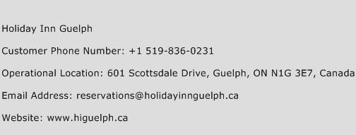Holiday Inn Guelph Phone Number Customer Service