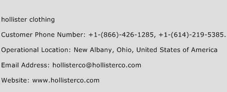 Hollister Clothing Phone Number Customer Service