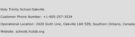 Holy Trinity School Oakville Phone Number Customer Service
