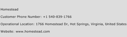 Homestead Phone Number Customer Service
