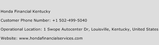 Honda Financial Kentucky Phone Number Customer Service