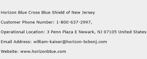 Horizon Blue Cross Blue Shield of New Jersey Phone Number Customer Service